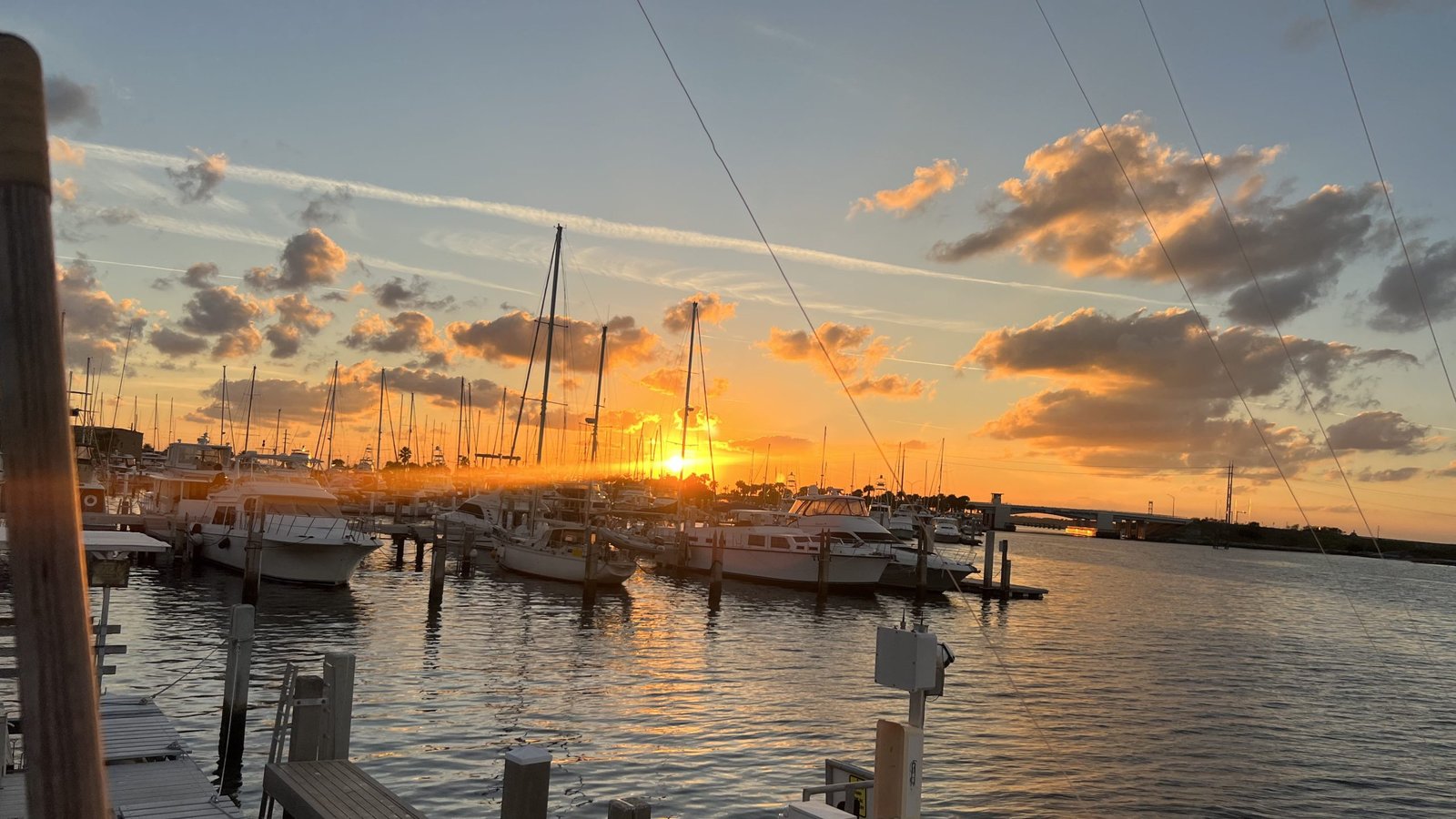 Sunset over the marina at Port Canaveral